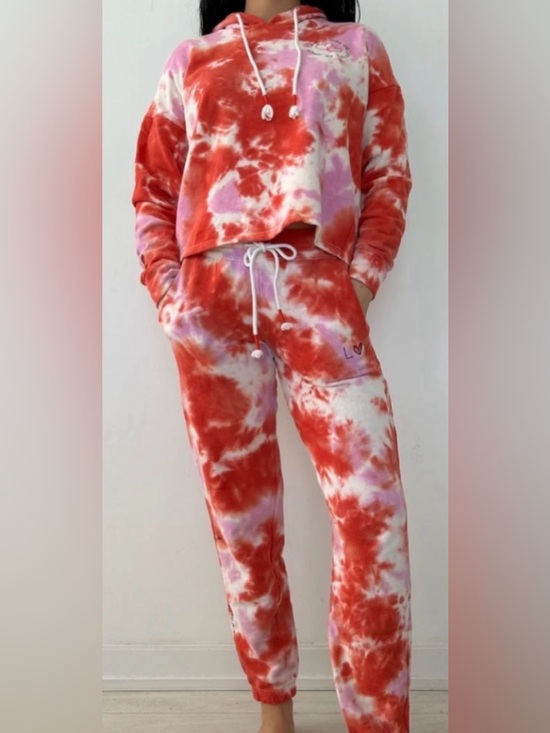 PJ Salvage Tops - PJ Salvage Daydream Doodles Tie Dye Hoodie S | Oversized Cozy Terry Pullover |